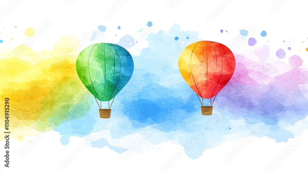 Fototapeta premium Colorful Hot Air Balloons Floating Over a Scenic Canyon Adventure