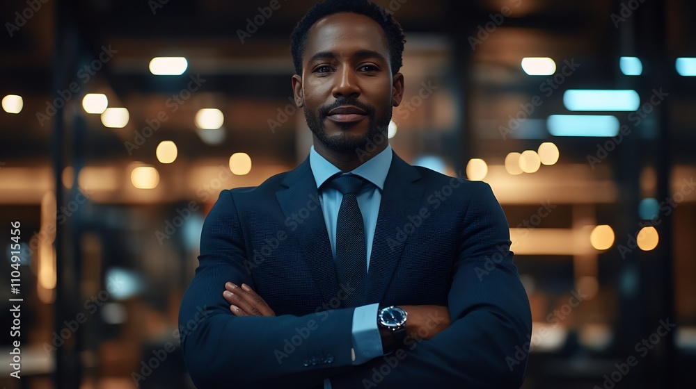 Fototapeta premium Confident and Inspiring Business Executive in a Modern Corporate Setting