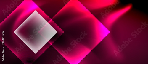 Dark neon colors with glass square shapes