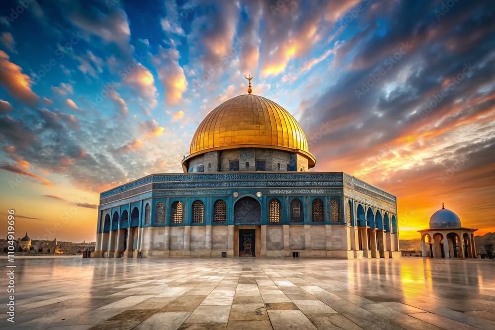 Fototapeta premium Golden Dome Long Exposure Jerusalem