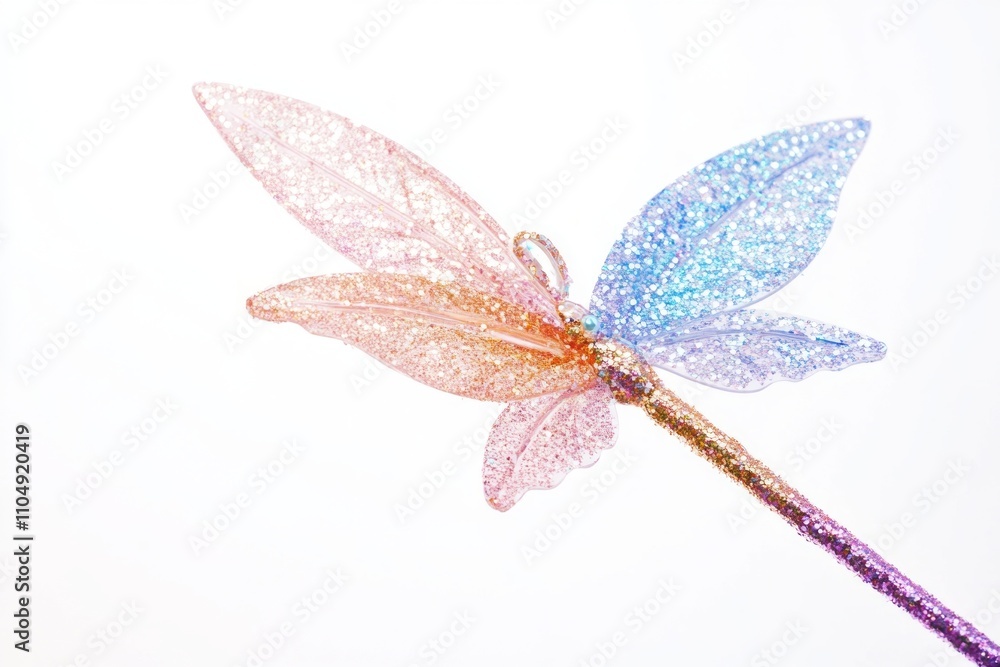 A stunning glittery dragonfly with iridescent wings in soft pastel shades. A perfect symbol of beauty and transformation. Create magic with this enchanting design. Generative AI A stunning glittery dragonfly with iridescent wings in soft pastel shades. A perfect symbol of beauty and transformation. Create magic with this enchanting design. Generative AI
