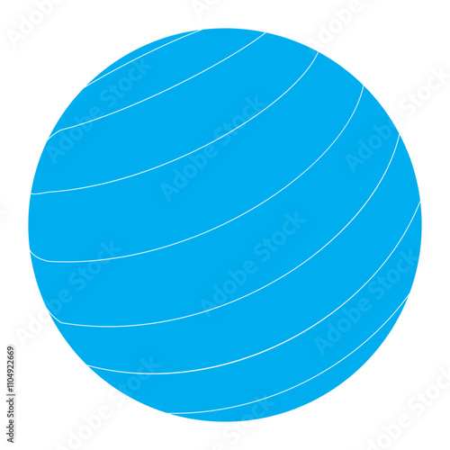 Rubber fitness ball. Fitball for Gym And Workout. Vector illustration.