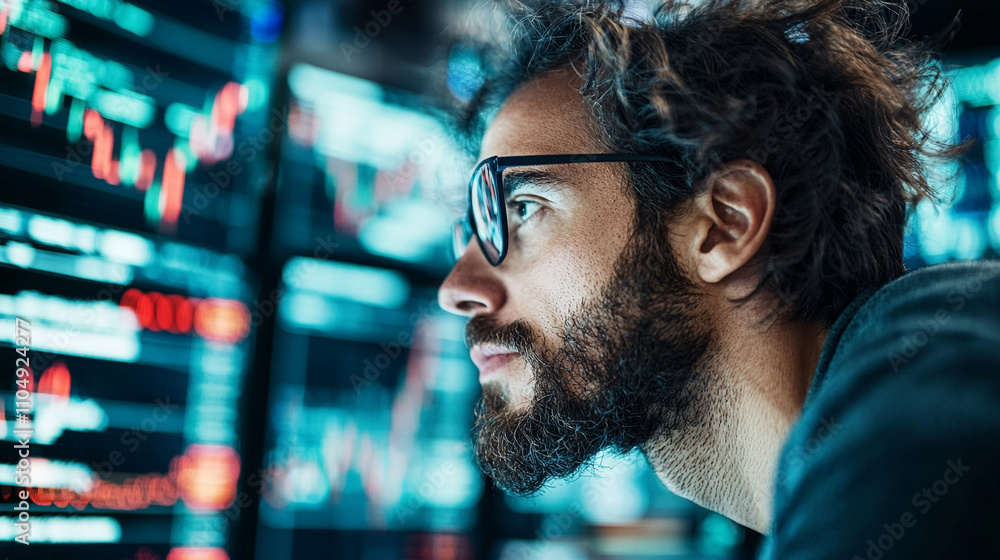 Ai generated analysis of financial data by a professional at an office technology environment close-up viewpoint Ai generated analysis of financial data by a professional at an office technology environment close-up viewpoint