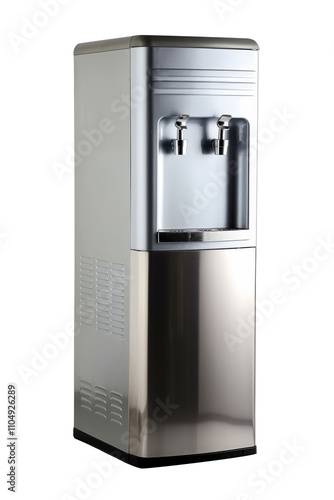 Stainless Steel Container water cooler isolated on transparent background.