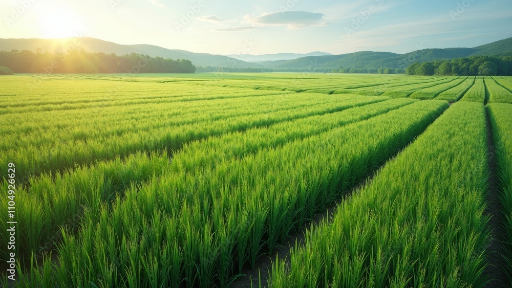 Golden hour over a lush intelligent farm demonstrating advanced IoT biodiversity strategies and conservation efforts Golden hour over a lush intelligent farm demonstrating advanced IoT biodiversity strategies and conservation efforts
