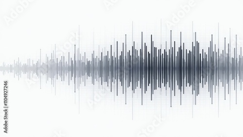 Minimalistic sound wave graphic displayed on a light background for audio technology