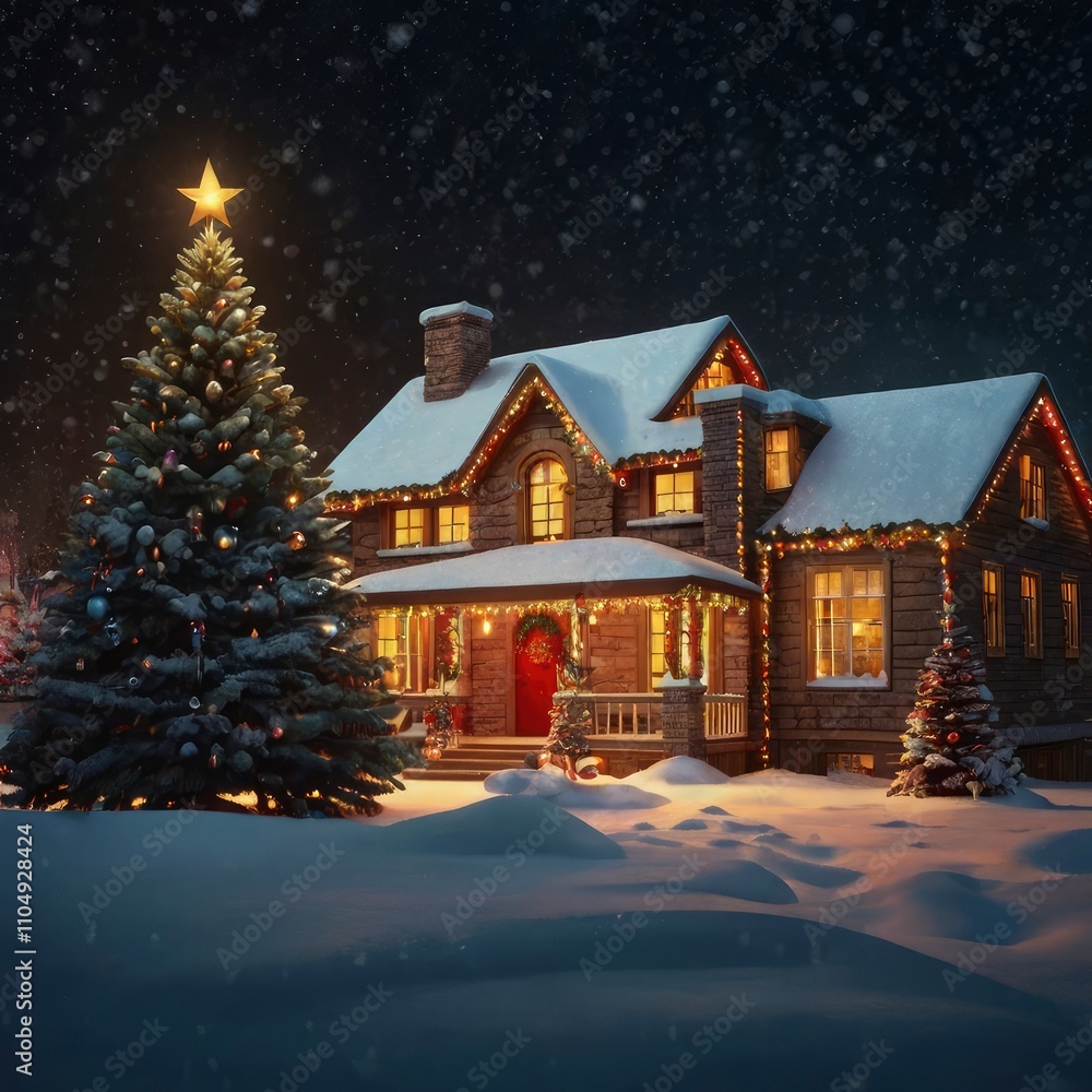 Christmas tree in the night Christmas tree in the night