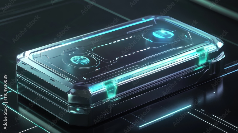 Futuristic Tech Case Glowing Neon Blue Futuristic Tech Case Glowing Neon Blue