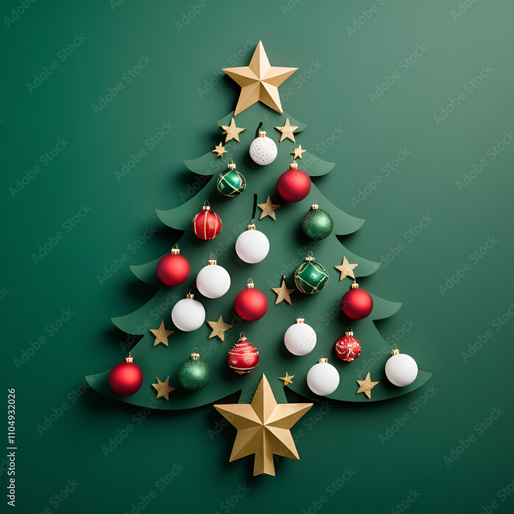 Naklejka premium christmas tree decoration