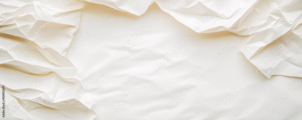 Obraz premium Crumpled White Paper Texture Background for Creative Design