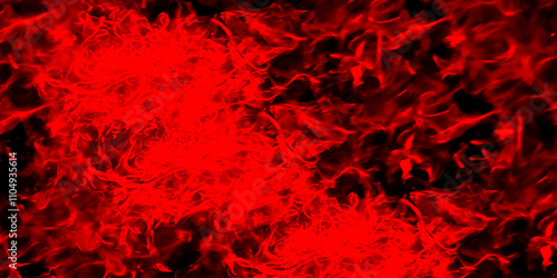 Abstract red fire in dark background. Grunge texture black and red color background. Festive New Year grunge background with Flowering design. Red flame. Fire. Light. Glow. Made of red-hot charcoal.