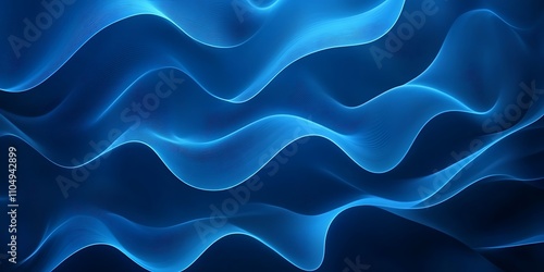 Dark azure blue abstract background with flowing waves and textured surface design projects 