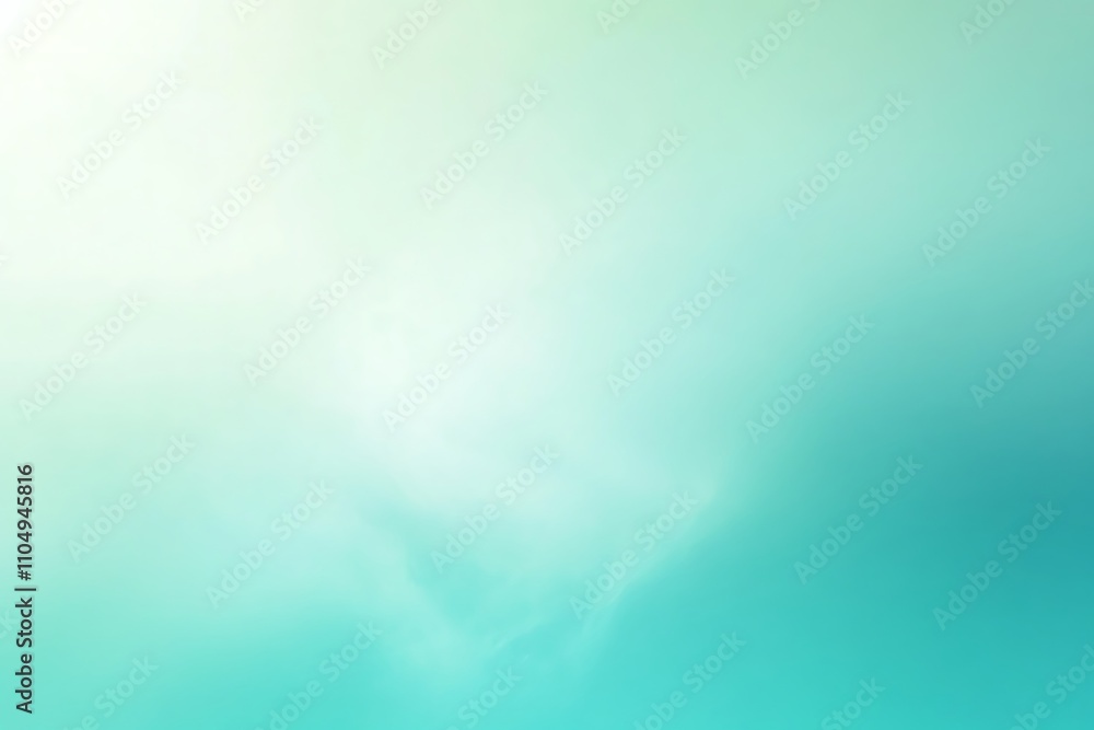 Fototapeta premium Gradient Background with soft Shapes fading from Turquoise to White. Elegant Presentation