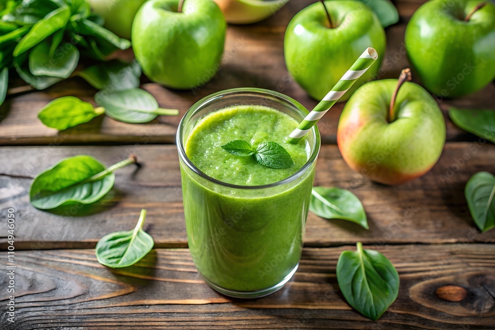 Fresh green smoothie with apple and spinach Fresh green smoothie with apple and spinach