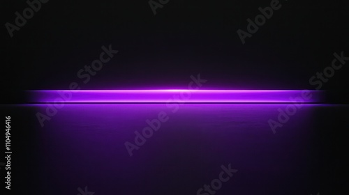 Elegant minimalist purple beam glowing horizontally on black background, exuding sleek modern aesthetics