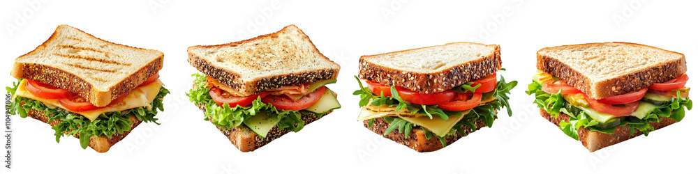Sandwich isolated on a white background. collection set png.