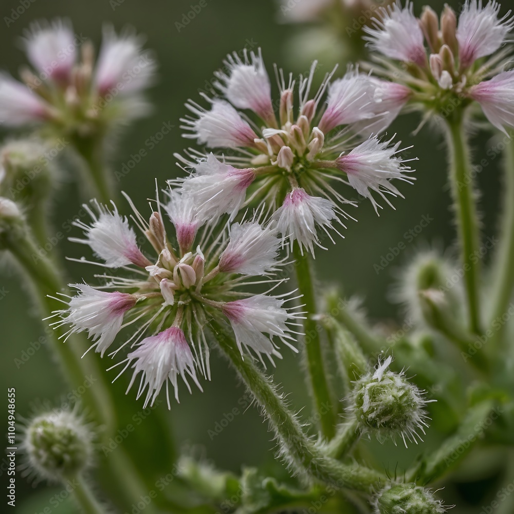Textured Beauty: Macro Close-Up of Woolly Silent Entombment Flowers Textured Beauty: Macro Close-Up of Woolly Silent Entombment Flowers