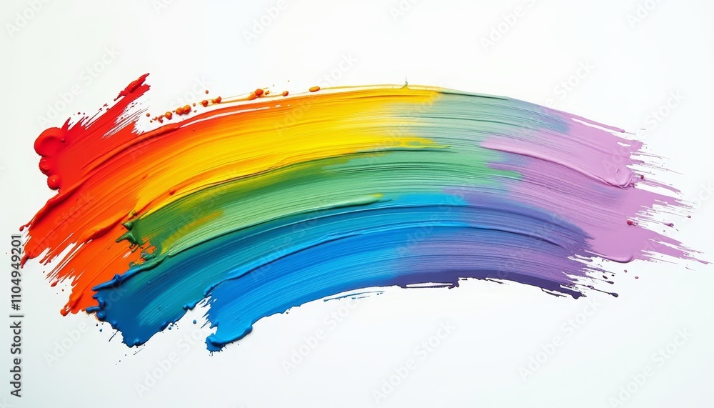 Rainbow paint splatter on white background Rainbow paint splatter on white background
