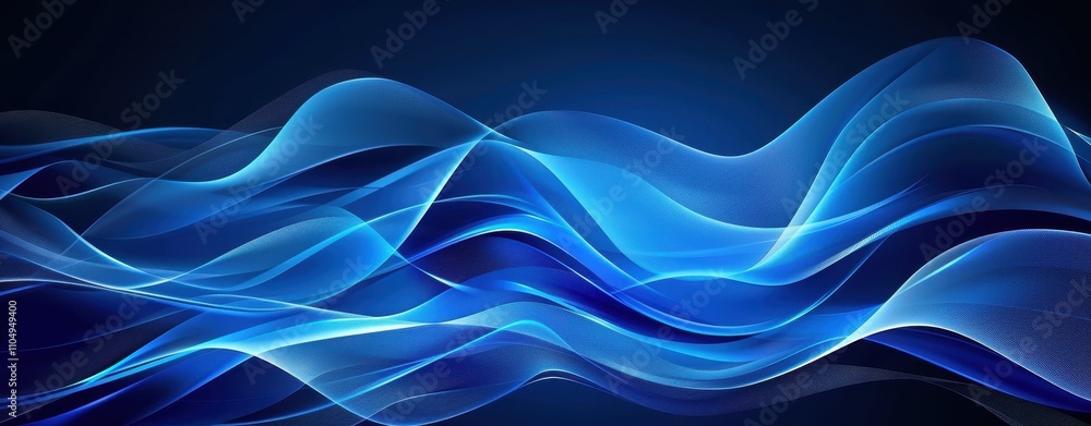 Abstract Blue Waves Flowing Design Abstract Blue Waves Flowing Design