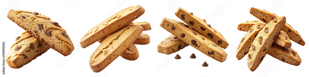 Biscotti isolated on a white background. collection set png. Biscotti isolated on a white background. collection set png.