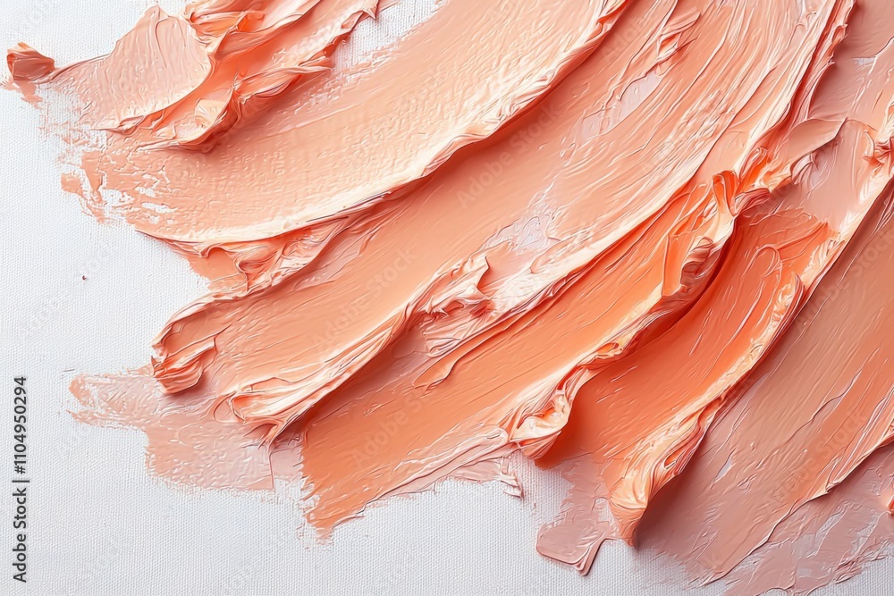 Modern aesthetics close-up of peach-toned abstract brushstrokes Modern aesthetics close-up of peach-toned abstract brushstrokes
