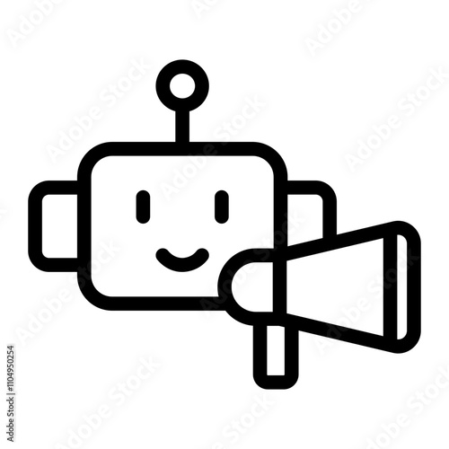 Bot Ads Line Icon