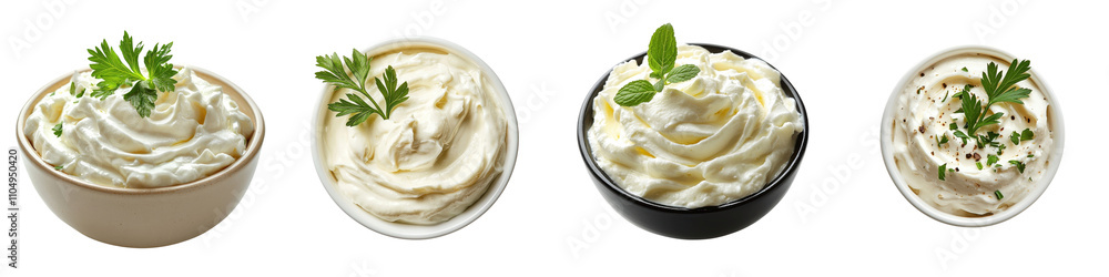 Sour cream dip isolated on a white background. collection set png. Sour cream dip isolated on a white background. collection set png.