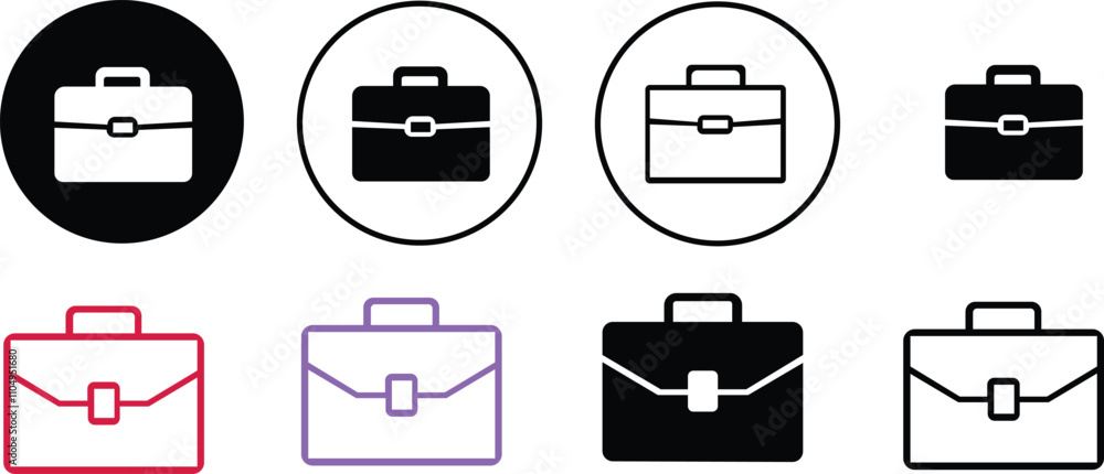Briefcase Icon set Colorful Briefcase icon isolated on white background. Business case sign. Business portfolio.Business briefcase icon designed in filled, outline, line and stroke style. Briefcase Icon set Colorful Briefcase icon isolated on white background. Business case sign. Business portfolio.Business briefcase icon designed in filled, outline, line and stroke style.