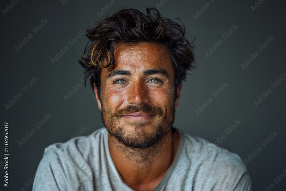 a Caucasian man, aged 30s to 50s, in minimal professional clothing, standing confidently with a relaxed, welcoming expression against a gray backdrop. a Caucasian man, aged 30s to 50s, in minimal professional clothing, standing confidently with a relaxed, welcoming expression against a gray backdrop.