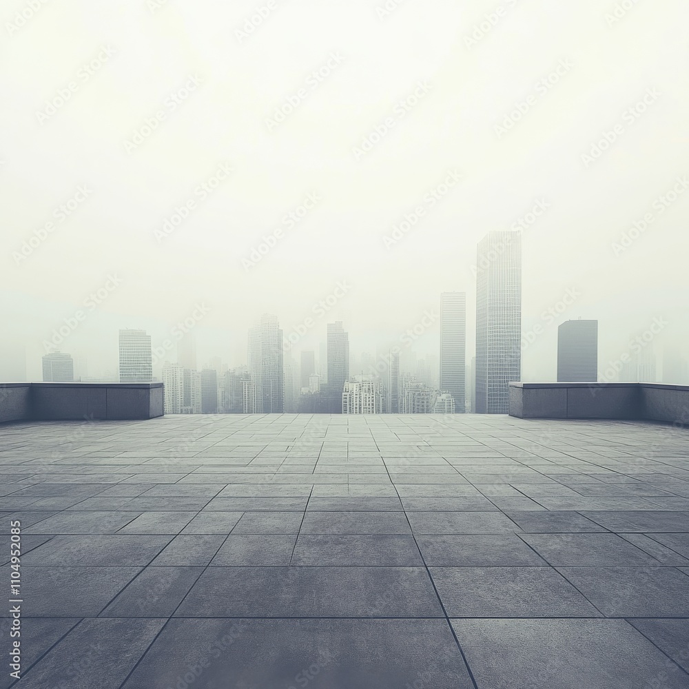 City skyline with autumn fog, misty urban morning, fog-shrouded cityscape City skyline with autumn fog, misty urban morning, fog-shrouded cityscape