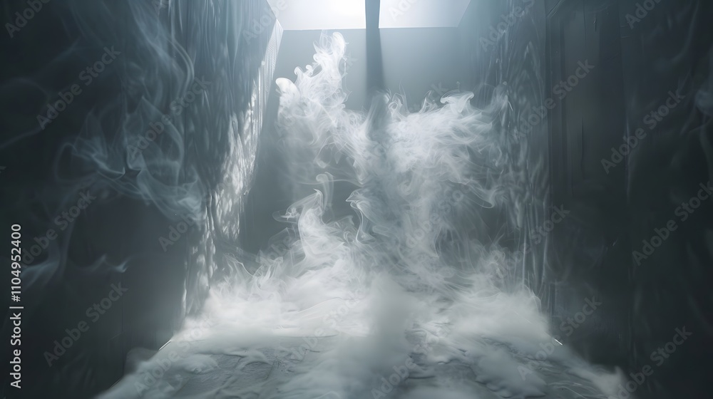 White Smoke Filling a Dark Grey Room White Smoke Filling a Dark Grey Room