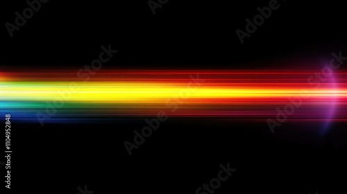 Horizontal rainbow beam glowing over black, sleek and modern minimalist design with a stylish touch