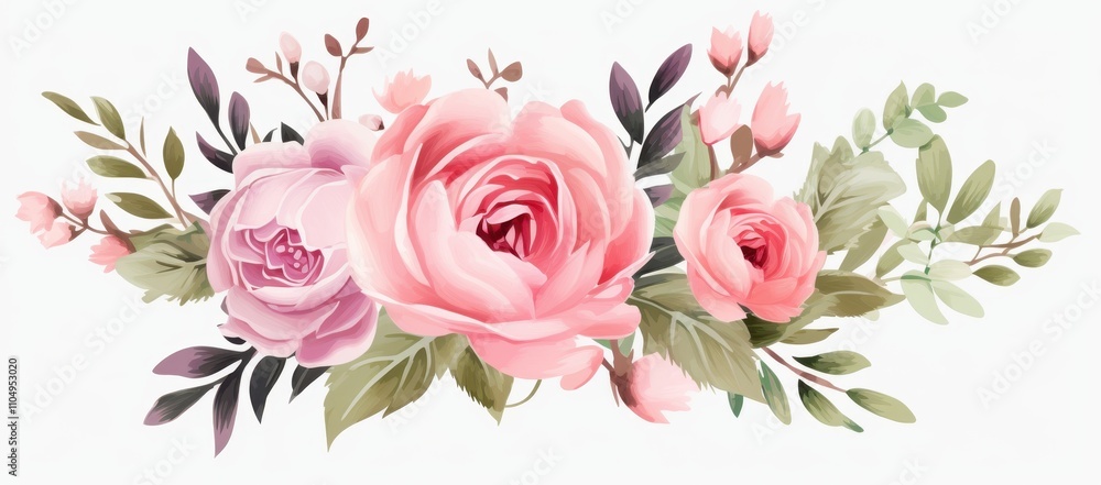 Delicate Pink Roses and Greenery Floral Arrangement Delicate Pink Roses and Greenery Floral Arrangement