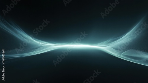 Light blue flare crossing a black background horizontally, combining minimalism with sleek, modern elegance