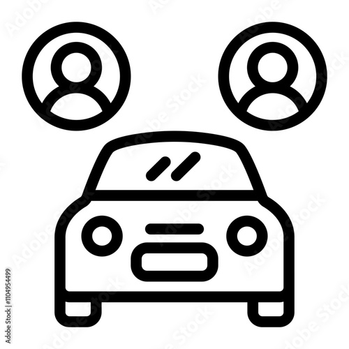 Driver Car Line Icon