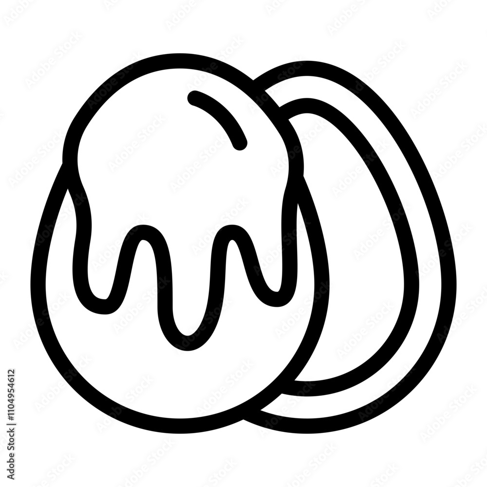 Egg Chocolate Line Icon Egg Chocolate Line Icon
