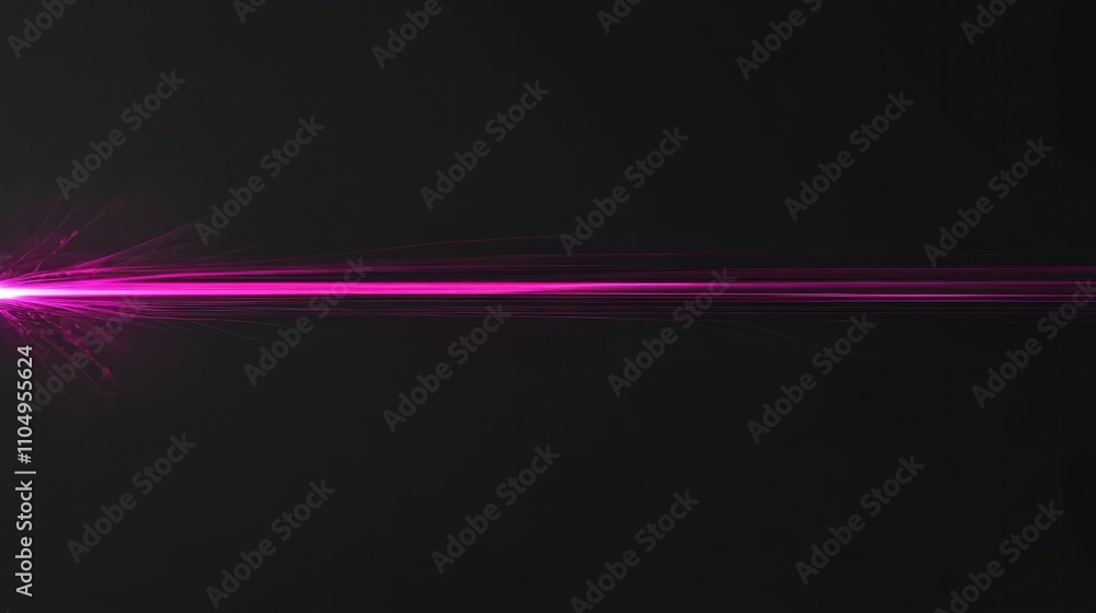 Minimalist pink light flare streaks horizontally across black background, sleek modern style with elegant simplicity Minimalist pink light flare streaks horizontally across black background, sleek modern style with elegant simplicity