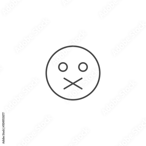 Silent smiley icon template vector illustration