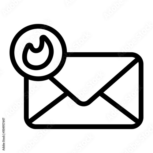 Message Burnout Line Icon