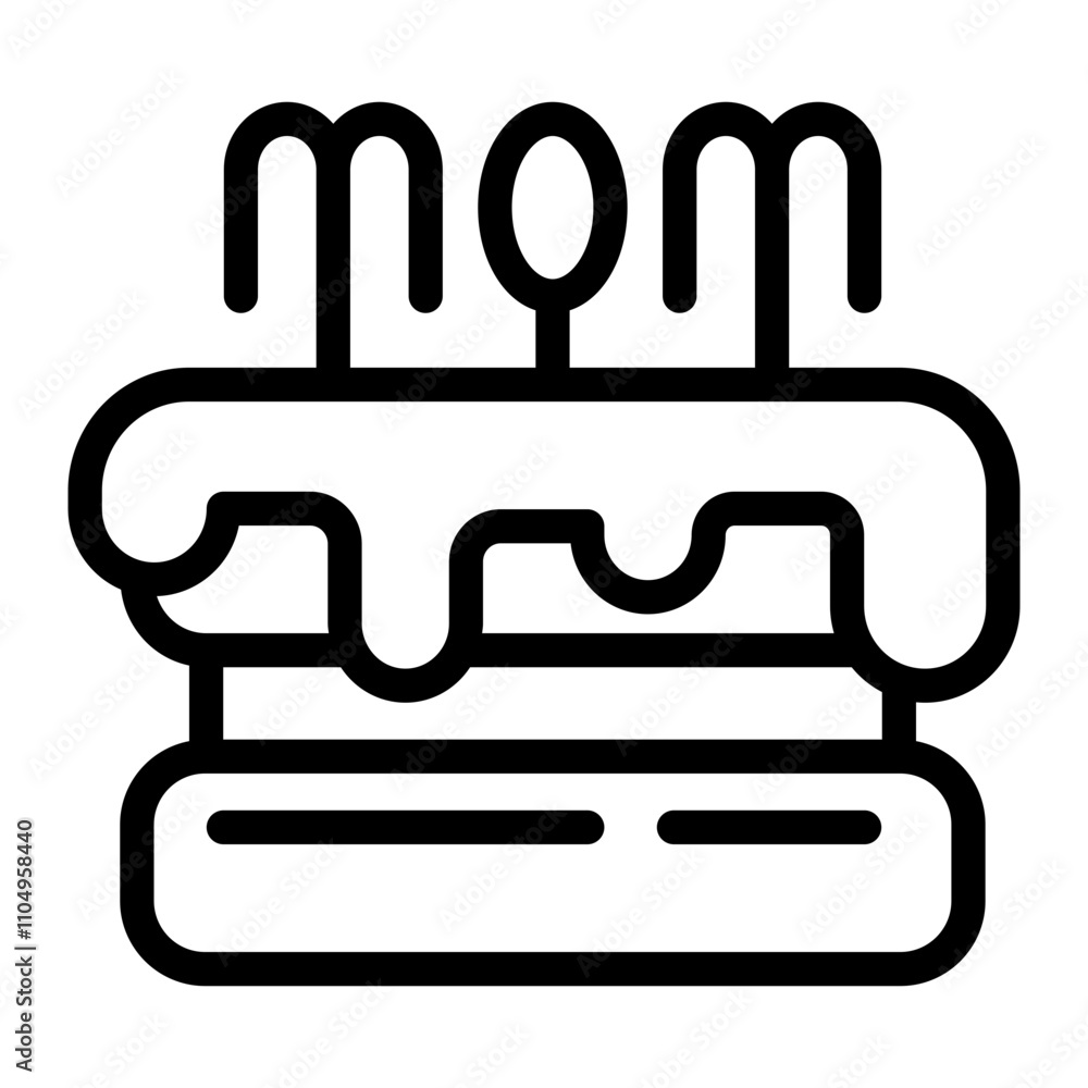 Mother Cake Line Icon Mother Cake Line Icon