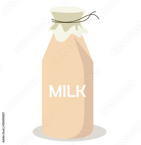 Bottle of Milk.Glass or plastic milk bottle