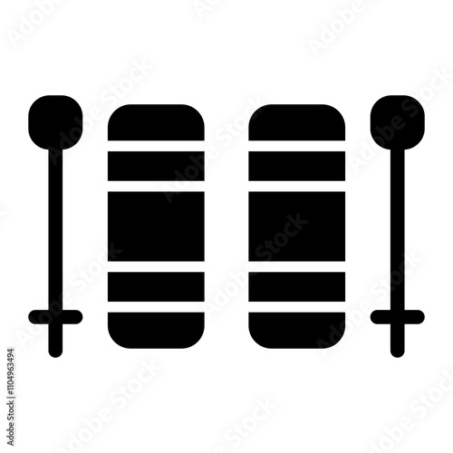 Ski Poles Solid Icon