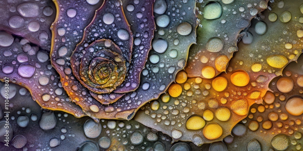 Fresh droplets Succulent leaf A detailed macro shot o Fresh droplets Succulent leaf A detailed macro shot o