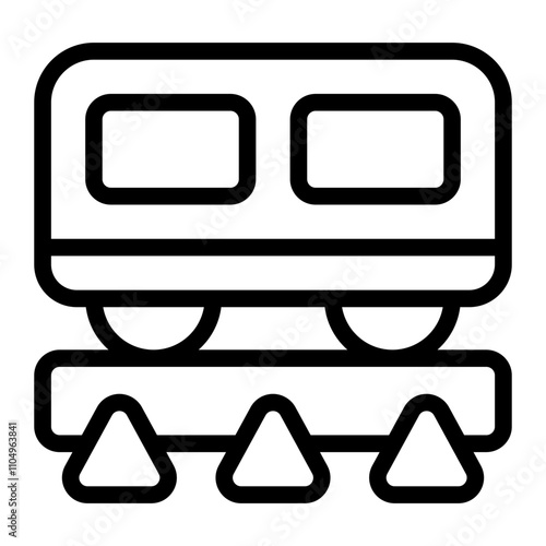 Snow Train Line Icon
