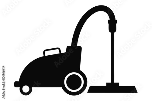 silhouette vacuum cleaner black color only,Vacuum Cleaner Silhouette Vector,A vacuum cleaner silhouette vector icon illustration on white background.