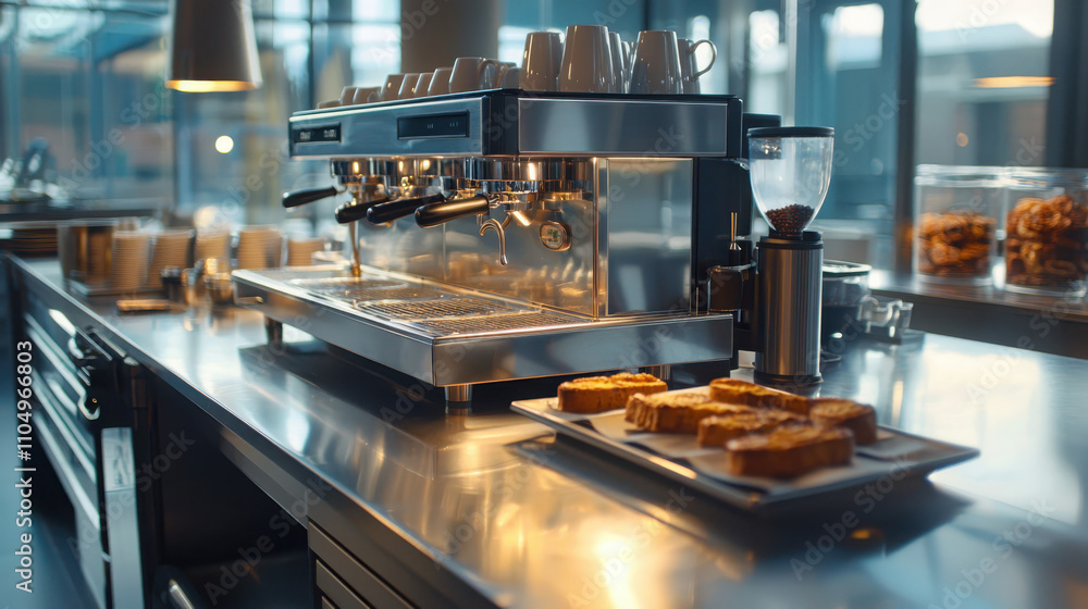 Dramatic espresso experience cozy bar scene close-up shot of gleaming machine moody atmosphere intimate viewpoint captivating concept Dramatic espresso experience cozy bar scene close-up shot of gleaming machine moody atmosphere intimate viewpoint captivating concept