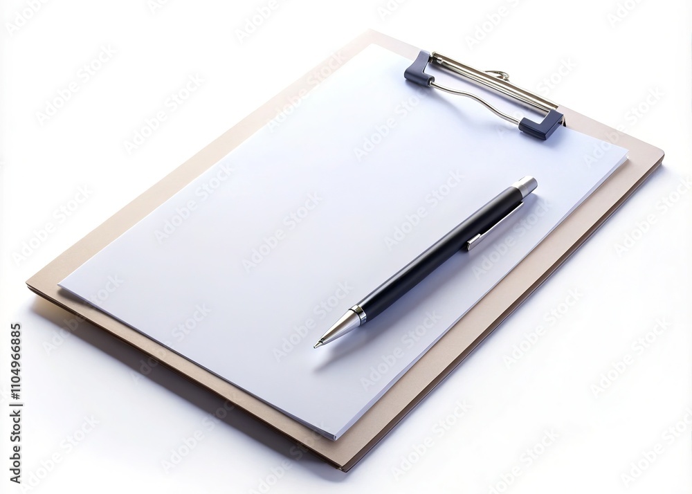 Tilt-Shift Clipboard with Blank Paper and Pen - AI Photography Tilt-Shift Clipboard with Blank Paper and Pen - AI Photography