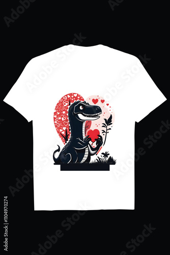 Vanitas-Style Dino Valentine's T-Shirt Design