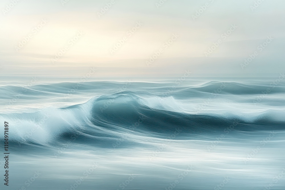 Abstract photo of ocean waves at sunrise with soft focus and dreamy light. Abstract photo of ocean waves at sunrise with soft focus and dreamy light.