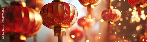 Vibrant red lanterns illuminating the celebrations.